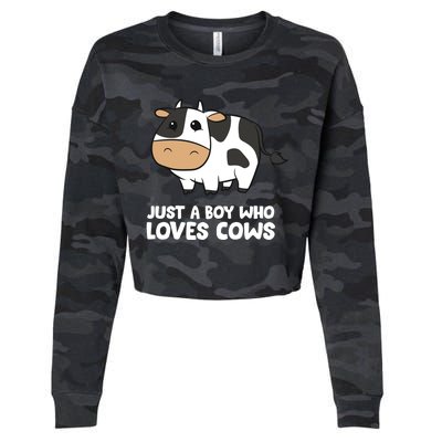 Just A Boy Who Loves Cows Gift Cropped Pullover Crew