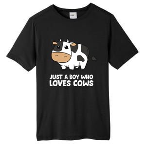 Just A Boy Who Loves Cows Gift Tall Fusion ChromaSoft Performance T-Shirt