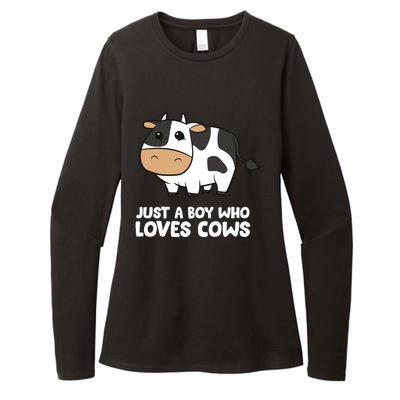 Just A Boy Who Loves Cows Gift Womens CVC Long Sleeve Shirt