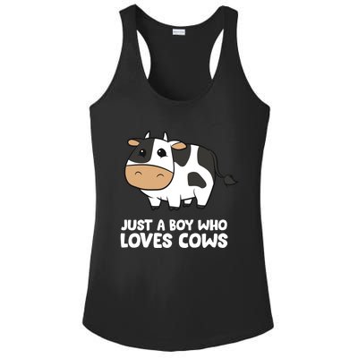 Just A Boy Who Loves Cows Gift Ladies PosiCharge Competitor Racerback Tank