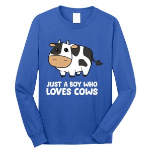 Just A Boy Who Loves Cows Gift Long Sleeve Shirt