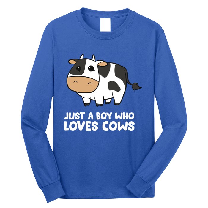 Just A Boy Who Loves Cows Gift Long Sleeve Shirt