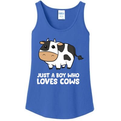 Just A Boy Who Loves Cows Gift Ladies Essential Tank