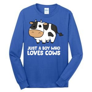 Just A Boy Who Loves Cows Gift Tall Long Sleeve T-Shirt