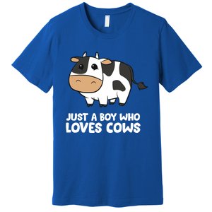 Just A Boy Who Loves Cows Gift Premium T-Shirt