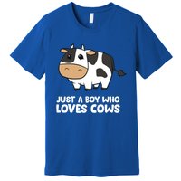 Just A Boy Who Loves Cows Gift Premium T-Shirt