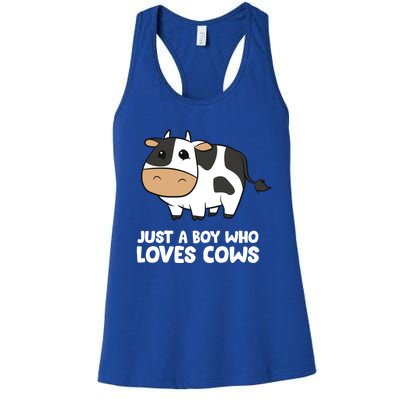 Just A Boy Who Loves Cows Gift Women's Racerback Tank