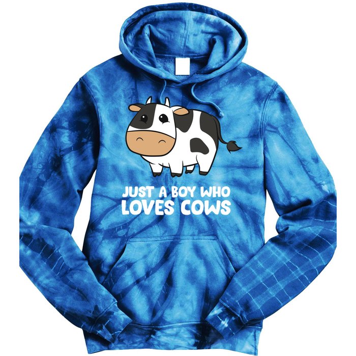 Just A Boy Who Loves Cows Gift Tie Dye Hoodie