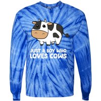 Just A Boy Who Loves Cows Gift Tie-Dye Long Sleeve Shirt