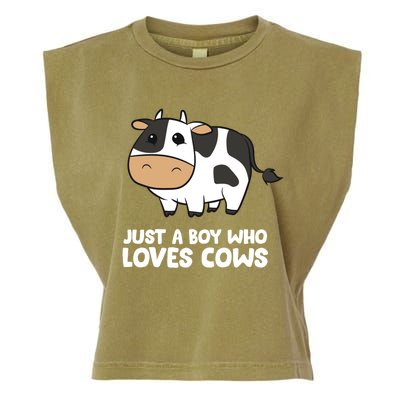 Just A Boy Who Loves Cows Gift Garment-Dyed Women's Muscle Tee