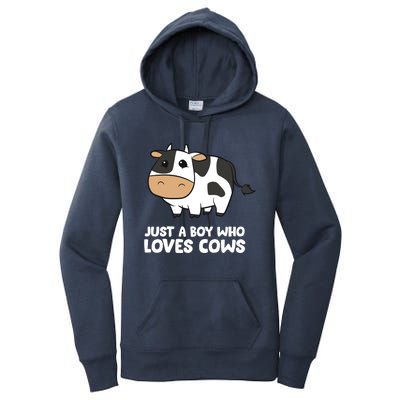 Just A Boy Who Loves Cows Gift Women's Pullover Hoodie