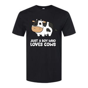 Just A Boy Who Loves Cows Gift Softstyle CVC T-Shirt