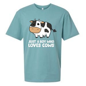 Just A Boy Who Loves Cows Gift Sueded Cloud Jersey T-Shirt