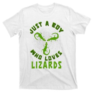 Just A Boy Who Loves Lizards Reptile Lizard Lovers Gift T-Shirt