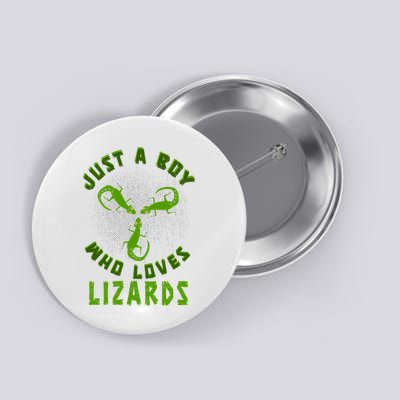 Just A Boy Who Loves Lizards Reptile Lizard Lovers Gift Button