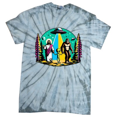 Jesus Alien Bigfoot And UfoS Tie-Dye T-Shirt