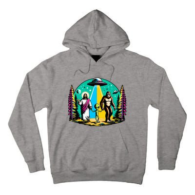 Jesus Alien Bigfoot And UfoS Tall Hoodie