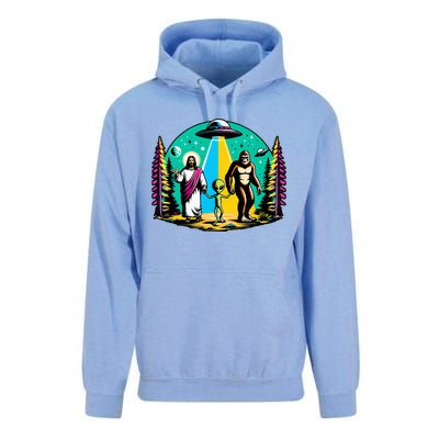 Jesus Alien Bigfoot And UfoS Unisex Surf Hoodie