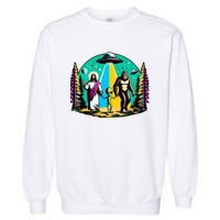 Jesus Alien Bigfoot And UfoS Garment-Dyed Sweatshirt