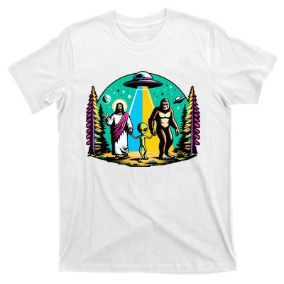 Jesus Alien Bigfoot And UfoS T-Shirt