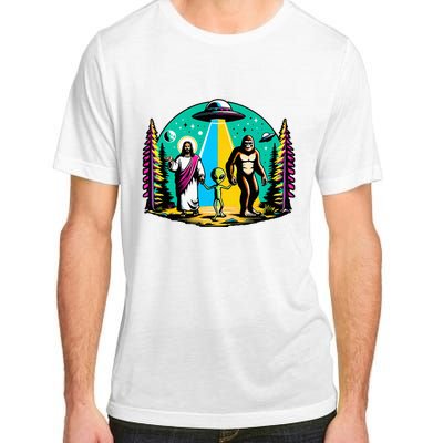 Jesus Alien Bigfoot And UfoS Adult ChromaSoft Performance T-Shirt