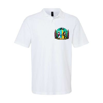 Jesus Alien Bigfoot And UfoS Softstyle Adult Sport Polo