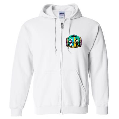 Jesus Alien Bigfoot And UfoS Full Zip Hoodie