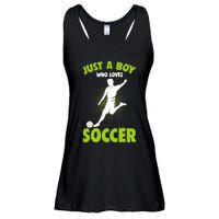 Just A Boy Who Loves Soccer Player Ladies Essential Flowy Tank