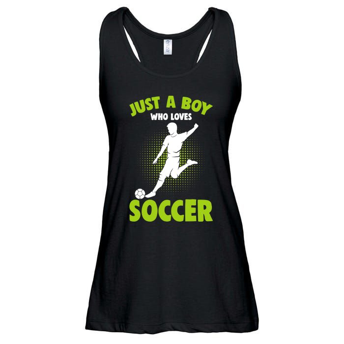 Just A Boy Who Loves Soccer Player Ladies Essential Flowy Tank