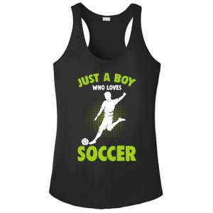 Just A Boy Who Loves Soccer Player Ladies PosiCharge Competitor Racerback Tank