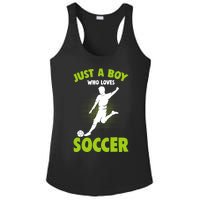 Just A Boy Who Loves Soccer Player Ladies PosiCharge Competitor Racerback Tank