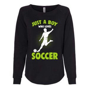 Just A Boy Who Loves Soccer Player Womens California Wash Sweatshirt