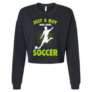 Just A Boy Who Loves Soccer Player Cropped Pullover Crew