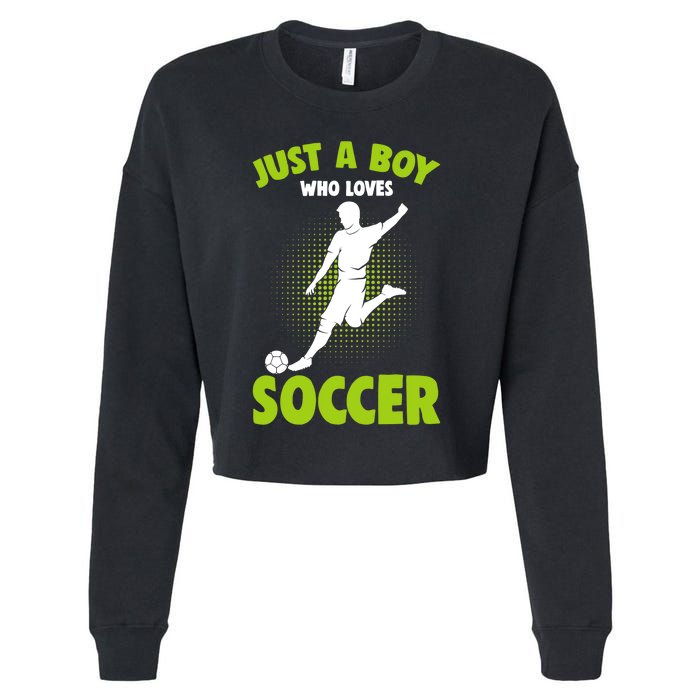 Just A Boy Who Loves Soccer Player Cropped Pullover Crew