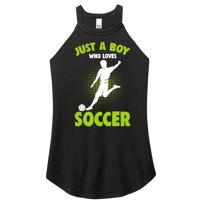 Just A Boy Who Loves Soccer Player Women's Perfect Tri Rocker Tank