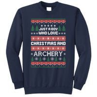 Just A Boy Who Love Christmas And Archery Ugly Christmas Sweater Colorful Sweatshirt