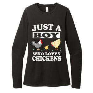 Just A Boy Who Loves Chickens Farm Chicken Gift Womens CVC Long Sleeve Shirt