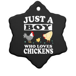 Just A Boy Who Loves Chickens Farm Chicken Gift Ceramic Star Ornament