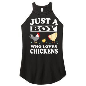 Just A Boy Who Loves Chickens Farm Chicken Gift Women's Perfect Tri Rocker Tank