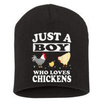 Just A Boy Who Loves Chickens Farm Chicken Gift Short Acrylic Beanie