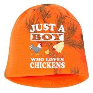 Just A Boy Who Loves Chickens Farm Chicken Gift Kati - Camo Knit Beanie