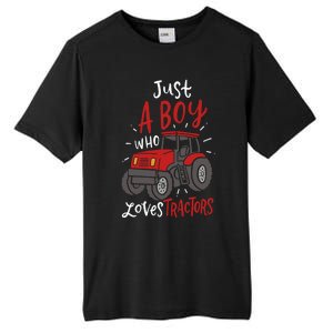 Just A Boy Who Loves Tractors Tall Fusion ChromaSoft Performance T-Shirt