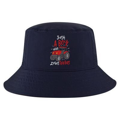 Just A Boy Who Loves Tractors Cool Comfort Performance Bucket Hat