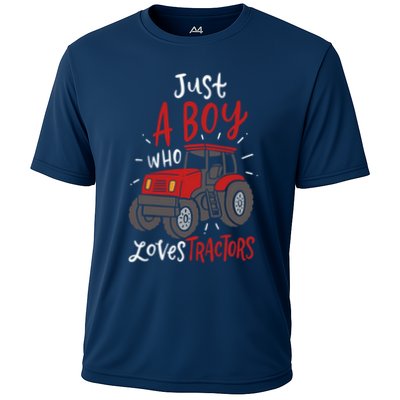 Just A Boy Who Loves Tractors Performance Shirt