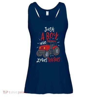 Just A Boy Who Loves Tractors Ladies Essential Flowy Tank