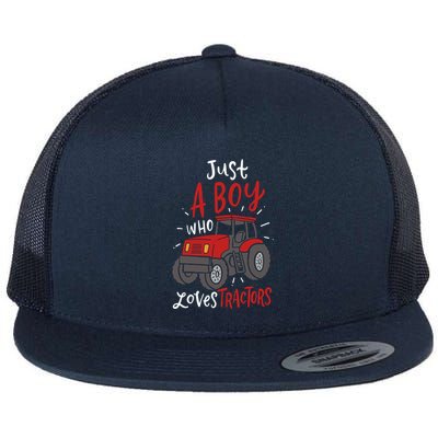 Just A Boy Who Loves Tractors Flatbill Hat