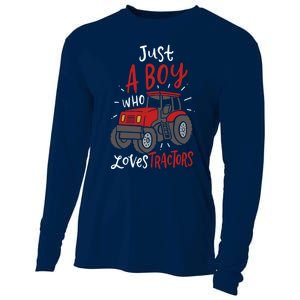 Just A Boy Who Loves Tractors Cooling Performance Long Sleeve Crew