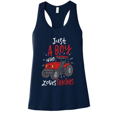Just A Boy Who Loves Tractors Womens Tank Top