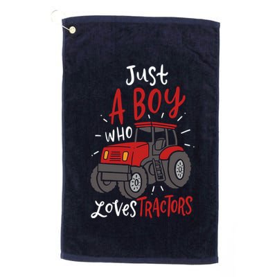 Just A Boy Who Loves Tractors Golf Towel