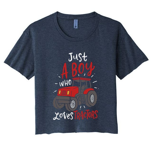 Just A Boy Who Loves Tractors Crop Top